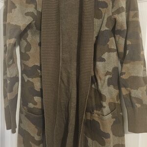 Isaac Mizrahi Camouflage Open-Front Cardigan